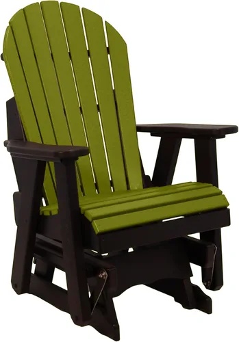 Vista 37 de Silla mecedora Aruba Adirondack de 2 pies, fabricada en Amish, madera de polietileno para exteriores, accesorios de acero inoxidable, fabricada