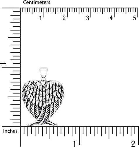 Vista 3 de WithLoveSilver - Colgante de plata de ley 925 con alas de ángel guardián, Plata Esterlina