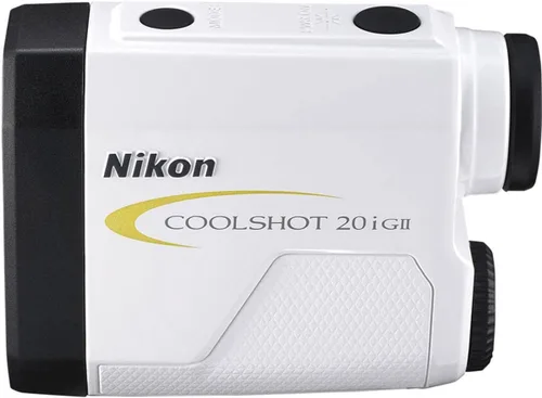 Vista 5 de Nikon Coolshot 20i GII - Telémetro de pendiente láser de golf, versión estándar blanco con borde amarillo, talla M