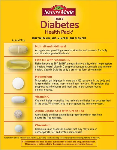 Vista 6 de Nature Made Daily Diabetes Health Pack, Dietary Supplement for Nutritional Support, 30 Packets, 30 Day Supply