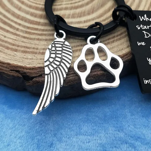 Vista 2 de Llavero con texto en inglés "Loss of Pet Memorial", regalo conmemorativo para mascotas, regalo de condolencias para perros y gatos, regalo