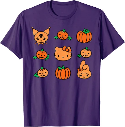 Vista 43 de Camiseta de Halloween Hello Kitty My Melody Kuromi Pumpkins