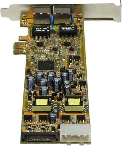 Vista 4 de StarTech Tarjeta de red PCI Express Gigabit Ethernet de doble puerto (ST2000PEXPSE) Adaptador de servidor PCIe NIC 10/100/100 de 2 puertos con PoE