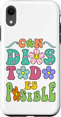 Vista 8 de Funda para iPhone 15 Con Dios Todo es Posible Camisa Cristiana Española para Mujer