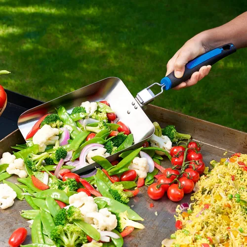 Vista 4 de Razor Plancha de Alimentos, Plancha Multiuso de Acero Inoxidable, Mover Alimentos, Cuchara Extra Grande para Comidas a Granel, Vegetales