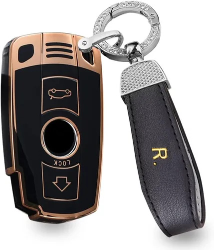 Vista 14 de ontto Funda de llave de TPU para llavero de coche Compatible con BMW 1 3 5 Serie E90 E92 E93 X5 X6 Z4 E90 Protector antiarañazos para llave Negro L
