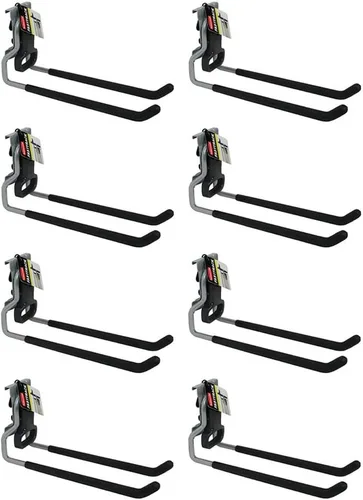 Vista 13 de Rubbermaid FastTrack - Organizador de garaje multiusos, capacidad de 50 libras, sistema de almacenamiento montado en la pared de níquel satinado