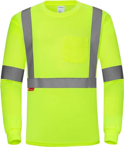 Vista 21 de ProtectX Camisas de manga larga de alta visibilidad, camiseta de seguridad reflectante de alta visibilidad para hombres y mujeres, camisa