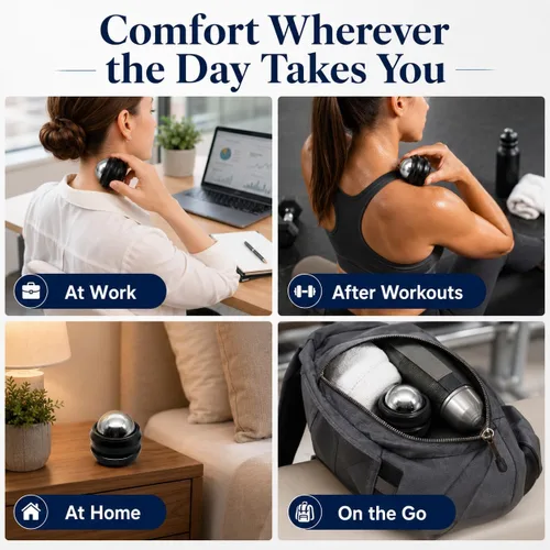 Vista 7 de Flyfan Bola Giratoria para Masaje en Frío - Regalos para Relleno de Calcetas para Hombres, Mujeres, Adolescentes, Niños, Se Mantiene Fría durante 6