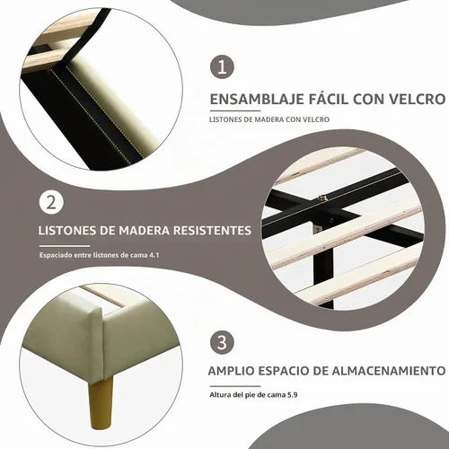 Vista 4 de YUHUASHI base de cama tapizada/base de cama individual/cabecera con diseño geométrico de doble ala moderno/tela de lino/fácil de montar sin ruido
