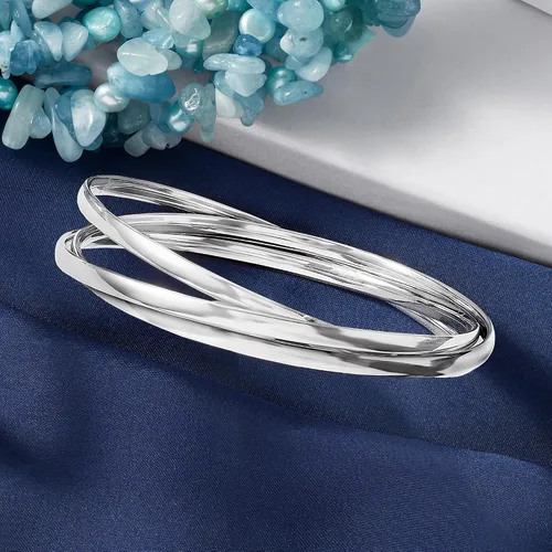 Vista 3 de Ross-Simons Pulsera rodante de plata esterlina italiana