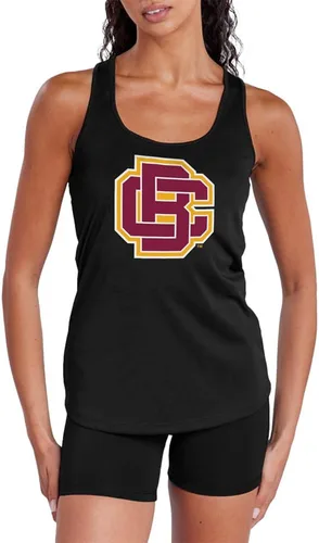 Vista 281 de Camiseta deportiva sin mangas oficial de NCAA Collegiate para mujer, con espalda cruzada, colección con logotipo primario