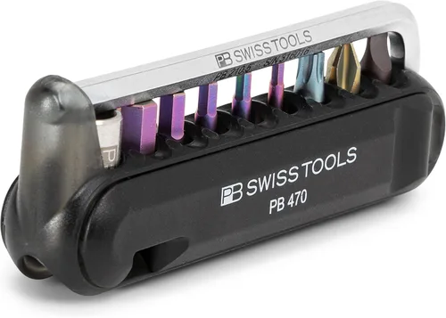 Vista 10 de PB Swiss Tools Bike Multitool PB 470 100% fabricado en Suiza, herramienta de bolsillo con brocas, llave Allen, adaptador de acero, palanca