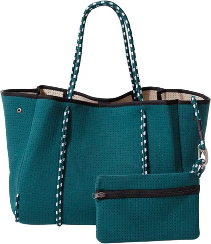 Vista 27 de POPUPS Bolso grande de neopreno para mujer - Bolso de mano de diseñador para todos los días, para el trabajo, la playa y viajes con bolsillos
