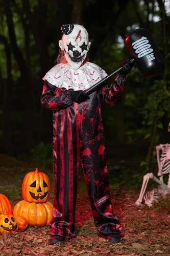 Vista 5 de BesserBay Disfraz de payaso asesino de Halloween para niños de 5 a 14 años