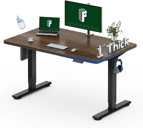 Vista 43 de FLEXISPOT Escritorio Eléctrico de Pie de Una Pieza, 40 x 24 Pulgadas Escritorio Ajustable con Superficie Sin Costuras, Controlador de Memoria