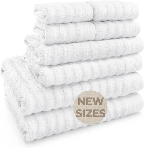 Vista 17 de Softerry Juego de toallas de baño de algodón orgánico puro, 100% algodón suave, extra absorbentes y duraderas, de secado rápido de 500 GSM, calidad