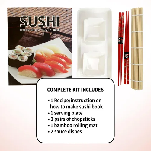 Vista 5 de SpiceBox Kit de fabricación de sushi para principiantes con cómo hacer libro de sushi, juego de rollos fáciles, manualidades y manualidades