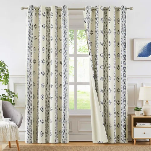 Vista 34 de Melodieux Cortinas bohemias 80% opacas de 63 pulgadas de largo para dormitorio, sala de estar, oscurecimiento de sala de estar, cortinas
