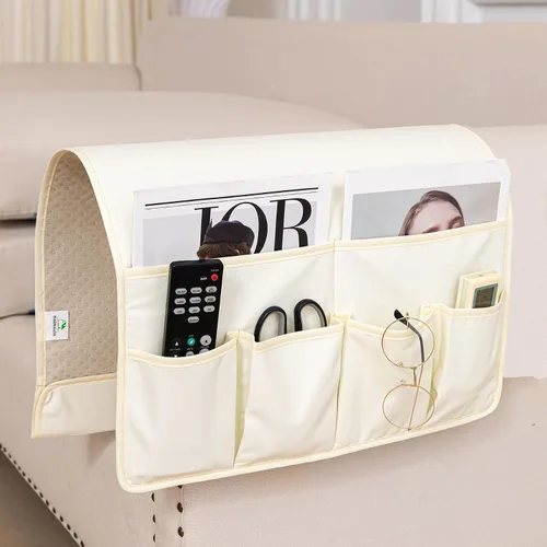 Vista 9 de HAOMAIJIA Organizador antideslizante de reposabrazos para sofá, organizador de almacenamiento lateral para sillón y mesita de noche, para sofá