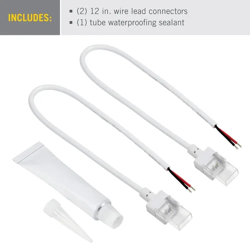 Vista 4 de Conector de cable de cable IP67 para exteriores de 12 pulgadas, color blanco, paquete de 2
