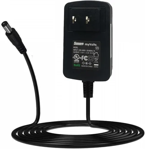 Vista 4 de MyVolts 9V Power Supply Adaptor Compatible with Casio CTK-2500 Keyboard - US Plug - with Extension and Inline Switch
