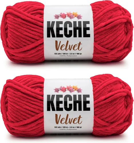Vista 98 de Keche Hilo para ganchillo, hilo de terciopelo, chenilla suave, manta de bebé voluminosa amigurumi Yarn 3.53 oz (132 yardas) - Arona