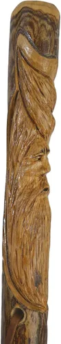 Vista 5 de Wood Spirit - Bastón de despertar, bastón de senderismo en madera oscura de hasta 60 pulgadas
