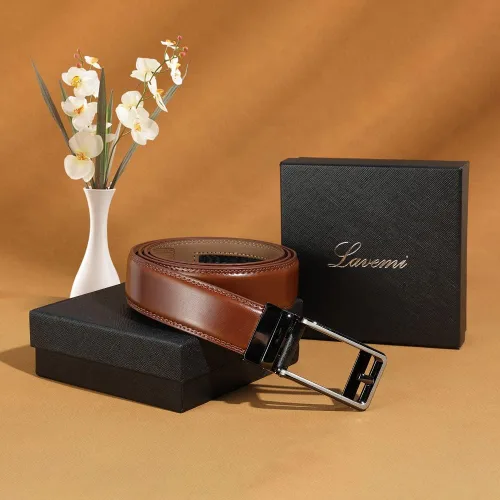 Vista 6 de Lavemi - Cinturón de cuero con hebilla automática, con elegante caja de regalo