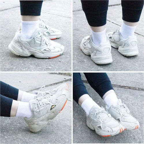 Vista 4 de NevEND Paquete de 6 calcetines deportivos de algodón para mujer con acolchado grueso y transpirable, Blanco
