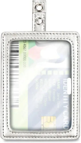 Vista 2 de Cosco MyID - Soporte para tarjetas de identificación y tarjetas de identificación, plateado, 4 x 2.5 pulgadas (075004)