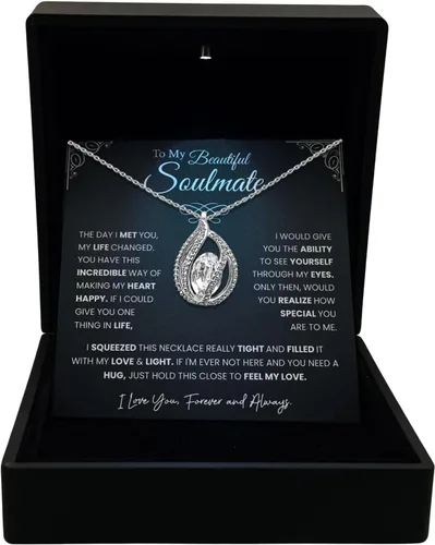 Vista 35 de TRYNDI Collar - Regalos para esposa del marido: Navidad, aniversario, ideas de cumpleaños; regalos románticos para ella