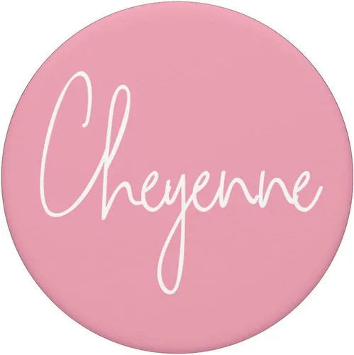 Vista 3 de Cheyenne Name Personalized Name White on Pink - Cheyenne - PopSockets Grip and Stand para teléfonos y tabletas, Negro