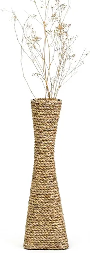 Vista 8 de Leewadee Jarrón decorativo de 16 pulgadas de jacinto de agua para aparador y mesa