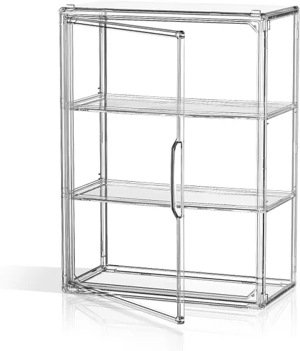 Vista 11 de Vitrina de acrílico transparente de 4 niveles para figuras coleccionables montada en la pared, vitrina de exhibición de figuras de hobby