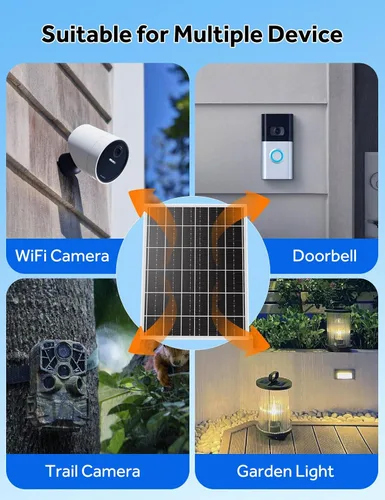 Vista 6 de Kit de panel solar de 15 W 5 V con batería LiFePO4 de 20000 mAh, controlador MPPT - Cámaras de energía para exteriores, cámaras de seguridad