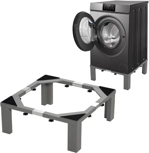 Vista 8 de Pedestal de lavandería de acero inoxidable resistente, soporte universal para lavadora y secadora de 6 pulgadas de altura para máquinas de carga