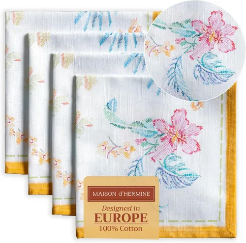 Vista 115 de Maison d' Hermine Juego de 4 servilletas de tela 100% algodón, suaves y duraderas, servilletas cuadradas reutilizables para uso diario, lavables