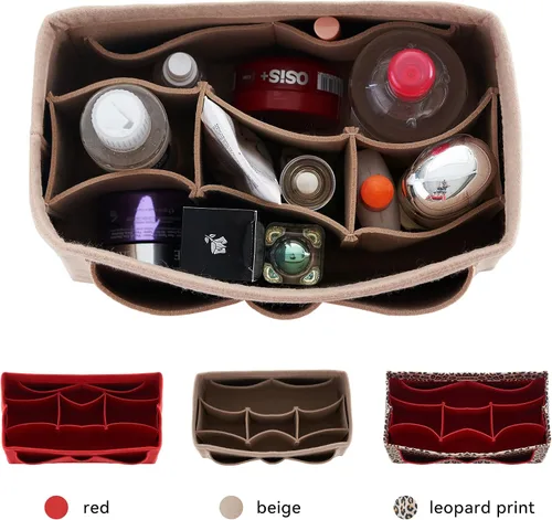 Vista 3 de Olunsu Purse Organizer Insert for Handbags Tote with Zipper Felt Bag Divider Keep Bag Shape Lightweight, 5 Sizes