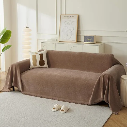 Vista 10 de Fundas Boho para Sofá de 2 Cojines, Funda Deslizable de Chenille para Sofá para Mascotas Lavable, Funda de Loveseat Seccional en Forma de L Manta