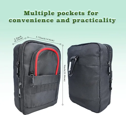 Vista 6 de Bolsa organizadora de accesorios de golf, bolsa portátil de objetos de valor de golf, bolsa de almacenamiento con múltiples bolsillos