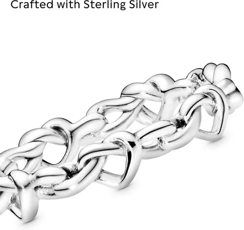 Vista 4 de Pandora Knotted Hearts Ring - Symbol of Unbreakable Love - Promise Ring for Women - Layering or Stackable Ring - Gift for Her - Sterling Silver