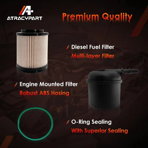Vista 7 de Separador de agua con filtro de combustible diésel de 6.7 Power-stroke │Reemplazo para motores diésel Ford F250 F350 F450 F550 Super Duty V8
