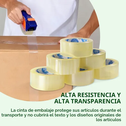 Vista 6 de Cinta de embalaje de alta calidad de 2.0 mil de 3 pulgadas x 110 yardas (24 rollos) – Cinta de embalaje transparente para envío, cinta adhesiva