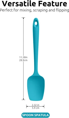 Vista 2 de U-Taste Juego de espátula de cuchara de silicona y espátula grande, raspador de goma flexible de alta resistencia al calor de 600 ºF, juego de 4