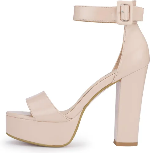 Vista 8 de IDIFU - Tacones de plataforma de 5pulgadas para mujer, sandalias Sabrina IN5 de tacón alto y grueso, correa de tobillo, zapatos sexis y elegantes