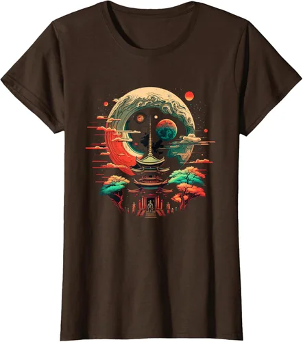 Vista 6 de Camiseta japonesa de Japón retro inspirada en Tokio, Negro