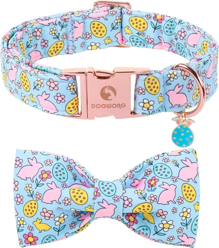 Vista 62 de DOGWONG Collar de otoño para perro con lazo, collar de moño para perro de Acción de Gracias, collar ajustable de algodón de otoño con hoja de arce