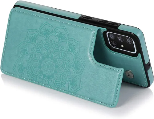 Vista 2 de Asuwish Funda compatible con Samsung Galaxy A71 4G y protector de pantalla de vidrio templado, accesorios para celdas, ranura para tarjetero