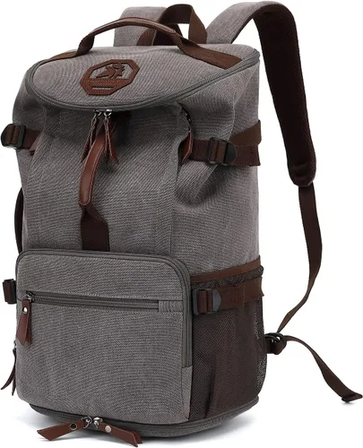 Vista 32 de Kalesi Mochila Bolsa de Lona para Gimnasio 4 Vías Impermeable con Compartimento para Zapatos para Viaje Deporte Senderismo Laptop, 02-Negro